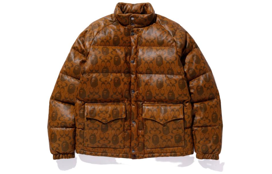 Bape A BATHING APE x COACH Collaboration Monogram Down Jacket Brown Mens. 0ZXDNM141902E