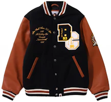 Bape A BATHING APE x Concepts FW23 Blue Varsity Jacket with Ape Logo Patch Unisex. 1J73-141-904 Bape A BATHING APE x Concepts FW23 Blue Varsity Jacket with Ape Logo Patch Unisex. 1J73-141-904