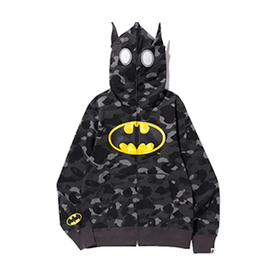 Bape A BATHING APE DC Batman Color Camo Full Zip Hoodie Black Camo Unisex. 1F23-115-916