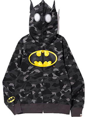 Bape A BATHING APE x DC 蝙蝠俠迷彩連帽拉鍊外套 黑色迷彩 男女款 1F23-115-916 Order Bape A BATHING APE x DC 蝙蝠俠迷彩連帽拉鍊外套 黑色迷彩 男女款 1F23-115-916