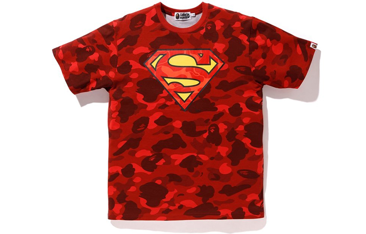 Bape A BATHING APE DC Superman Camo T-Shirt Red  Collaboration Edition. 1H23-109-910 圖 2