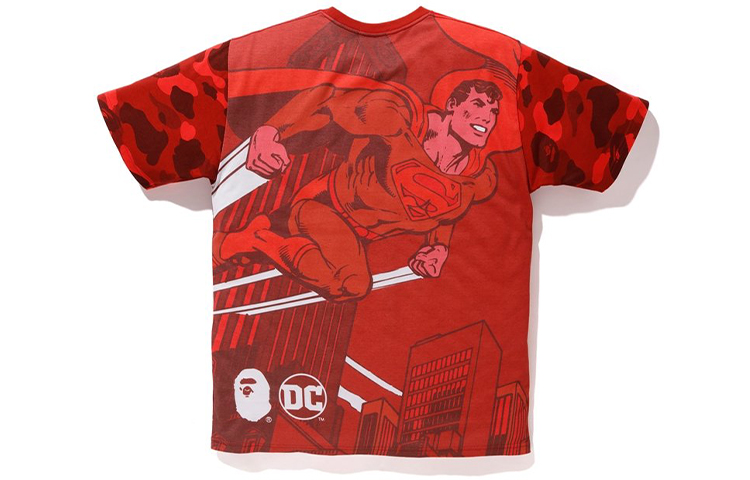 Bape A BATHING APE DC Superman Camo T-Shirt Red  Collaboration Edition. 1H23-109-910 圖 3