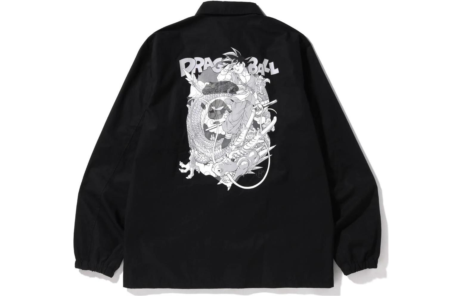 Bape A BATHING APE x DRAGON BALL Z Collab Cartoon Print Coach Jacket Unisex. 1I23-140-906