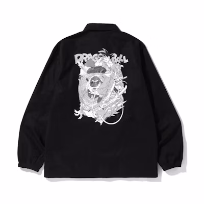 Bape A BATHING APE DRAGON BALL Z Collab Cartoon Print Coach Jacket Unisex. 1I23-140-906