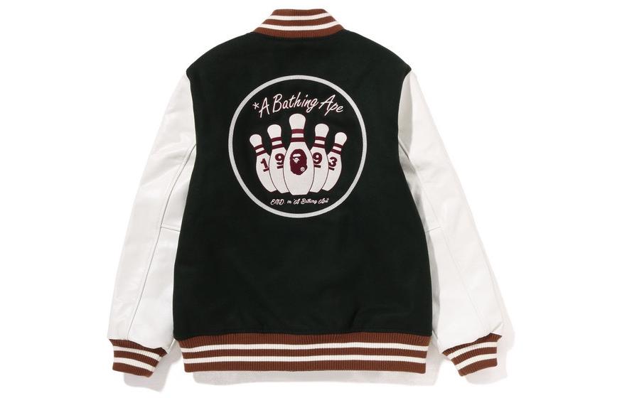 Lookbook Chaqueta de Béisbol Bape A BATHING APE x END Colorblock Blanco Verde Edición. 0ZXJKM141906J