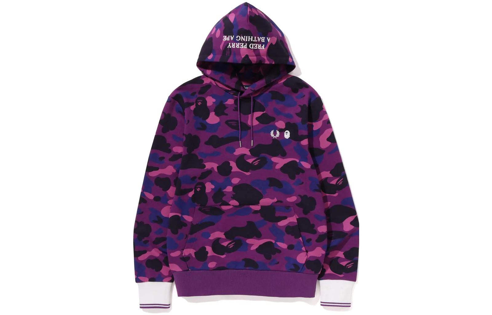 Bape A BATHING APE FRED PERRY Camo Hoodie Purple SS23  Collaboration. 1J23-114-902 圖 2