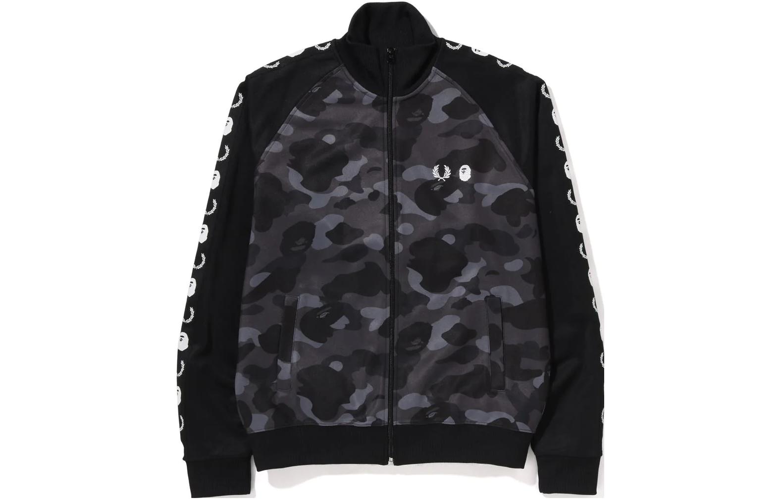 Bape A BATHING APE x FRED PERRY SS23  Camo Zip-Up Sweatshirt Black. 1J23-113-902