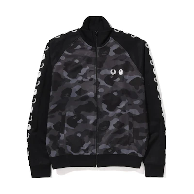 Bape A BATHING APE FRED PERRY SS23 Camo Zip-Up Sweatshirt Black. 1J23-113-902