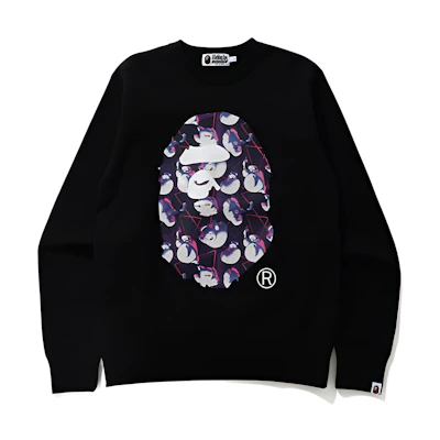Bape A BATHING APE GHOSTBUSTERS Camo Ape Cartoon Graphic Crewneck Sweatshirt Unisex 0ZXSWM31904XG