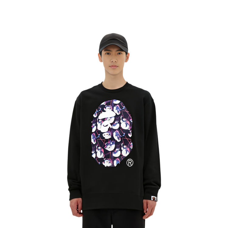 Bape A BATHING APE GHOSTBUSTERS Camo Ape Cartoon Graphic Crewneck Sweatshirt Unisex 0ZXSWM31904XG 圖 3