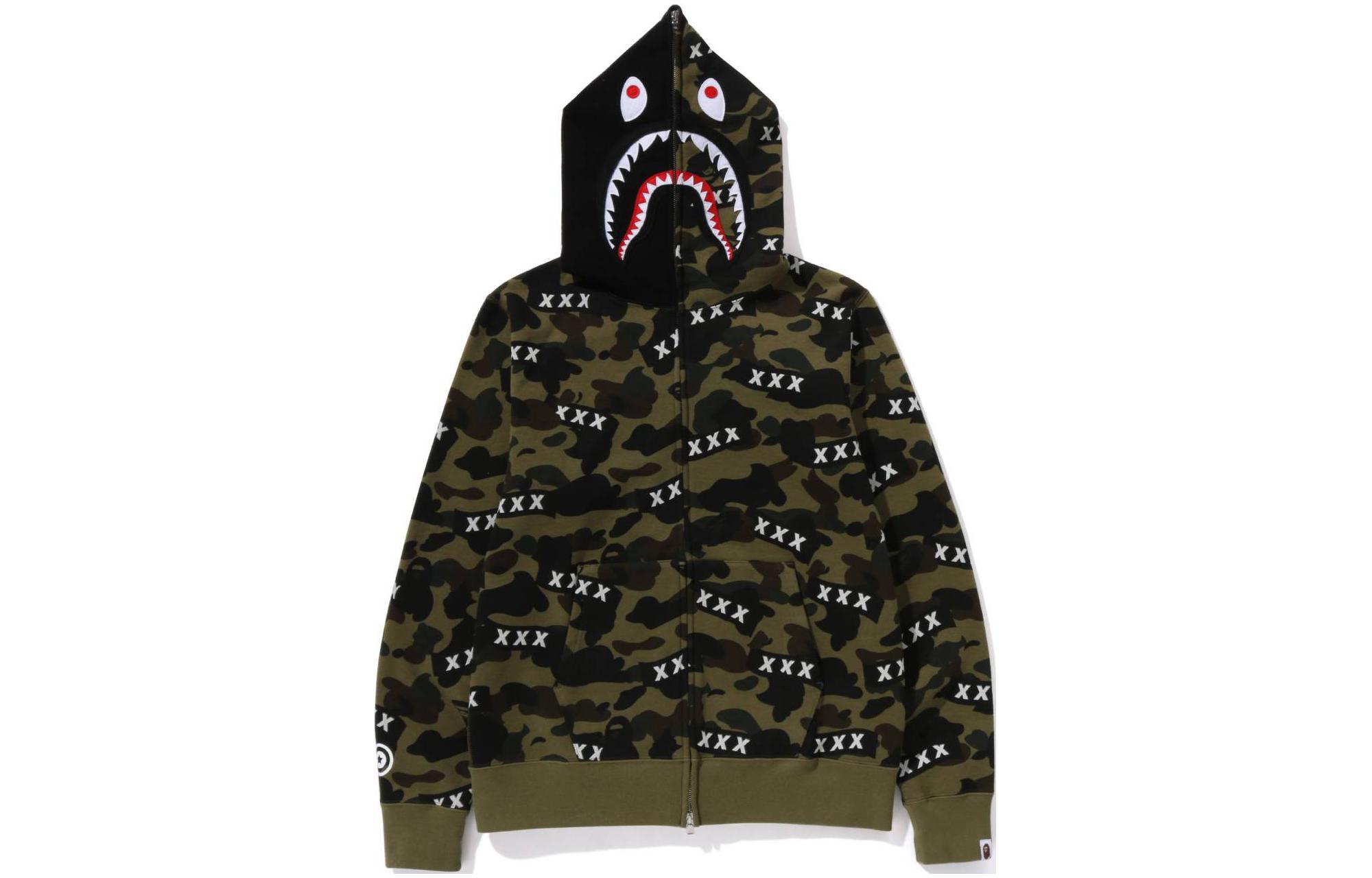 Bape A BATHING APE GOD SELECTION XXX Green Graphic Zip Hoodie Unisex SS24. 1K23-115-904