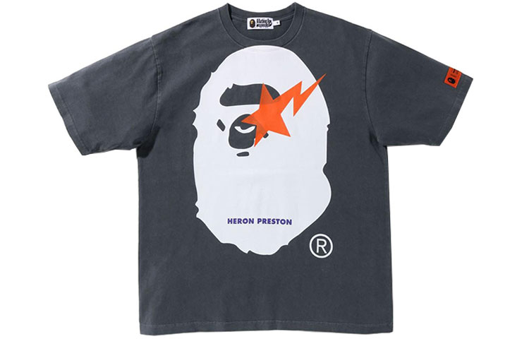 Bape A BATHING APE x HERON PRESTON Colorblock Ape Print Unisex Crewneck Tee. 1I23-109-905