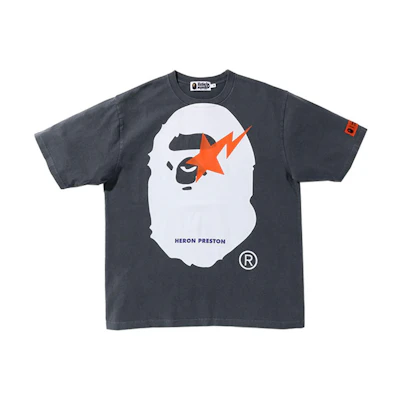 Bape A BATHING APE HERON PRESTON Colorblock Ape Print Unisex Crewneck Tee. 1I23-109-905