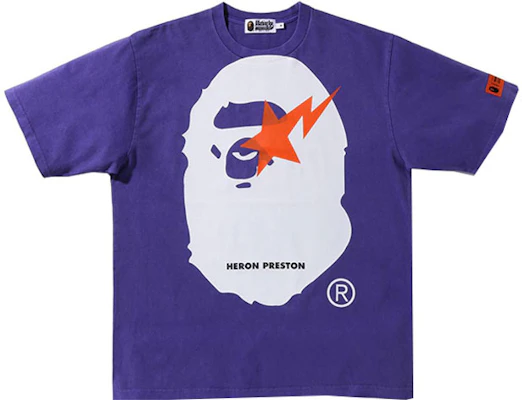 Camiseta Unisex Bape A BATHING APE x HERON PRESTON Colorblock Ape Print. 1I23-109-905 Details for Camiseta Unisex Bape A BATHING APE x HERON PRESTON Colorblock Ape Print. 1I23-109-905