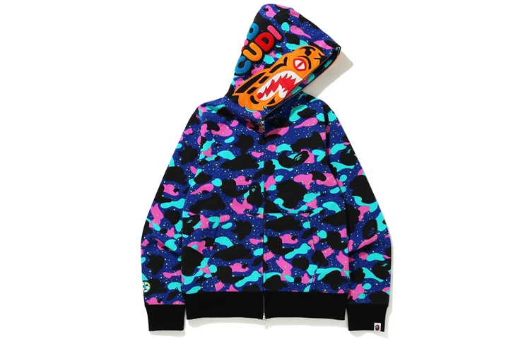 Bape A BATHING APE x KID CUDI Camo Tiger Hoodie  Colorful Edition. 1G73-115-903