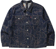 Bape A BATHING APE x Levi's Loose Fit Denim Jacket Blue Collaboration. 1H23-140-910 Bape A BATHING APE x Levi's Loose Fit Denim Jacket Blue Collaboration. 1H23-140-910