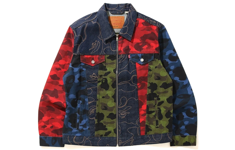 Bape A BATHING APE LEVI'S SS21 Camo Denim Jacket  Multicolor Camo. 1H23-140-905