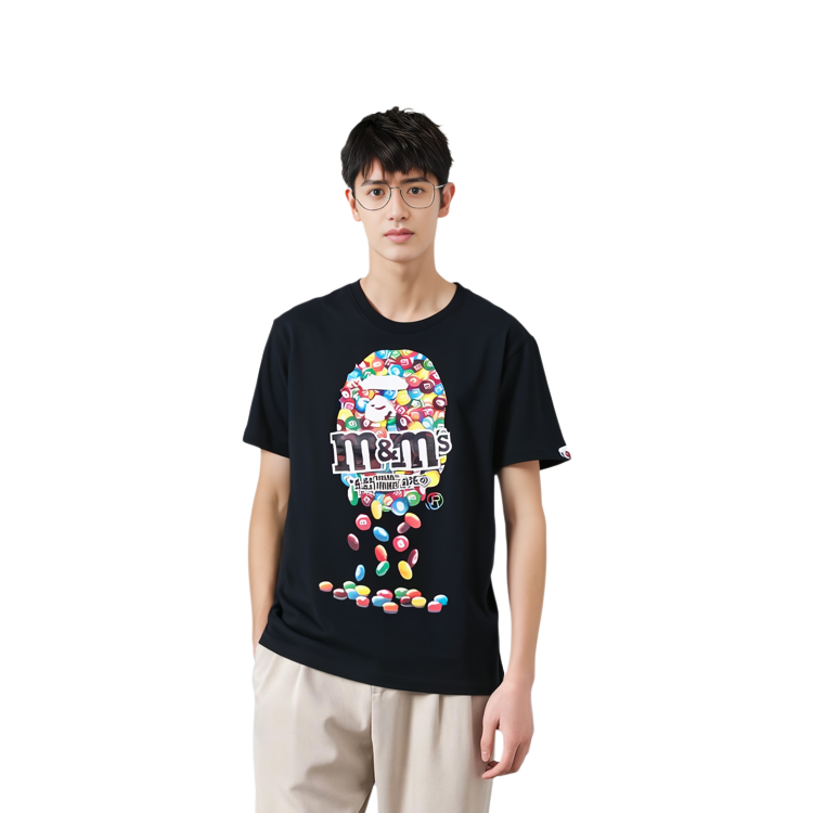 Bape A BATHING APE M&M's Logo Graphic Crewneck Short Sleeve T-Shirt 1H23-110-931 圖 6
