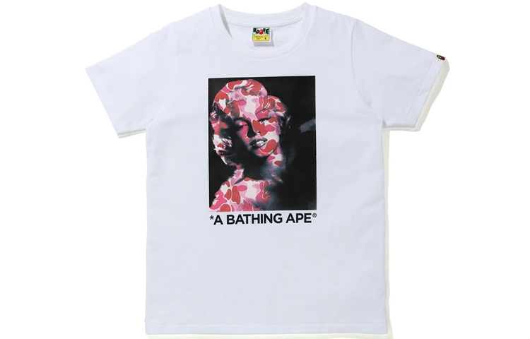 Shop Bape A BATHING APE x マリリン・モンロー グラフィックTシャツ ユニセックス カジュアル 1G23-210-955