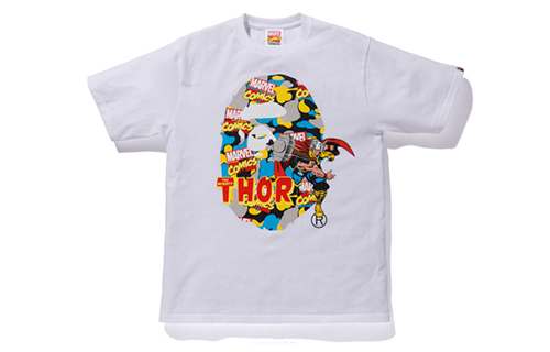 Bape A BATHING APE MARVEL Thor Graphic Tee White Unisex Collaboration Short Sleeve. 1F23110923 圖 2