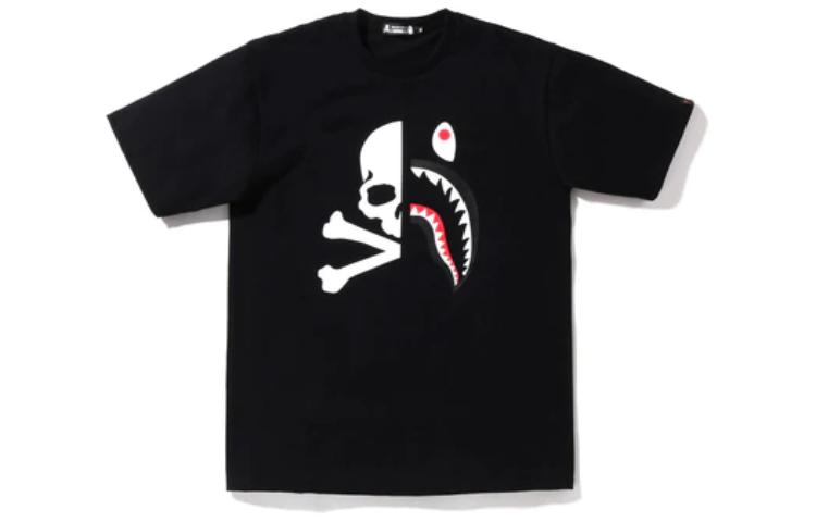 Bape A BATHING APE x Mastermind Japan Skull Shark Logo Cotton T-Shirt 1I23-110-916