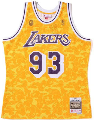 Bape A BATHING APE x MITCHELL & NESS 湖人隊無袖籃球背心 Logo 印花球衣 1I23-108-901 Order Bape A BATHING APE x MITCHELL & NESS 湖人隊無袖籃球背心 Logo 印花球衣 1I23-108-901