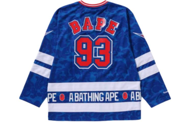 Bape A BATHING APE Mitchell & Ness Logo Print V-Neck Long-Sleeve Tee Men. 1J73-111-906 圖 7