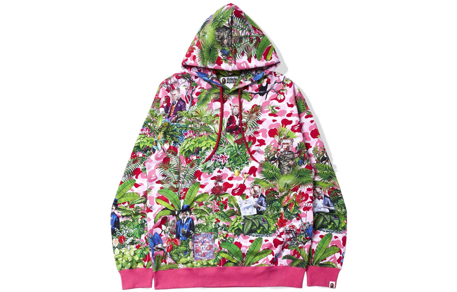 Bape A BATHING APE MONKEY 47 Pink Floral Pullover Hoodie Unisex. 1I23-114-902 圖 2