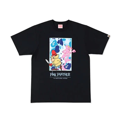 Bape A BATHING APE Pink Panther Camo Print Crewneck Tee Mens. 1H73-110-921