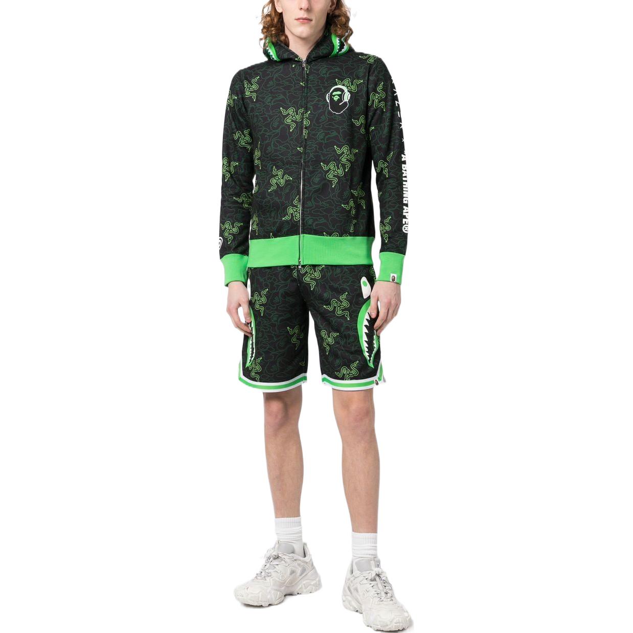 Lookbook Bape A BATHING APE x Razer FW22 標誌印花休閒短褲 亮綠色. 0ZXSPM153902I