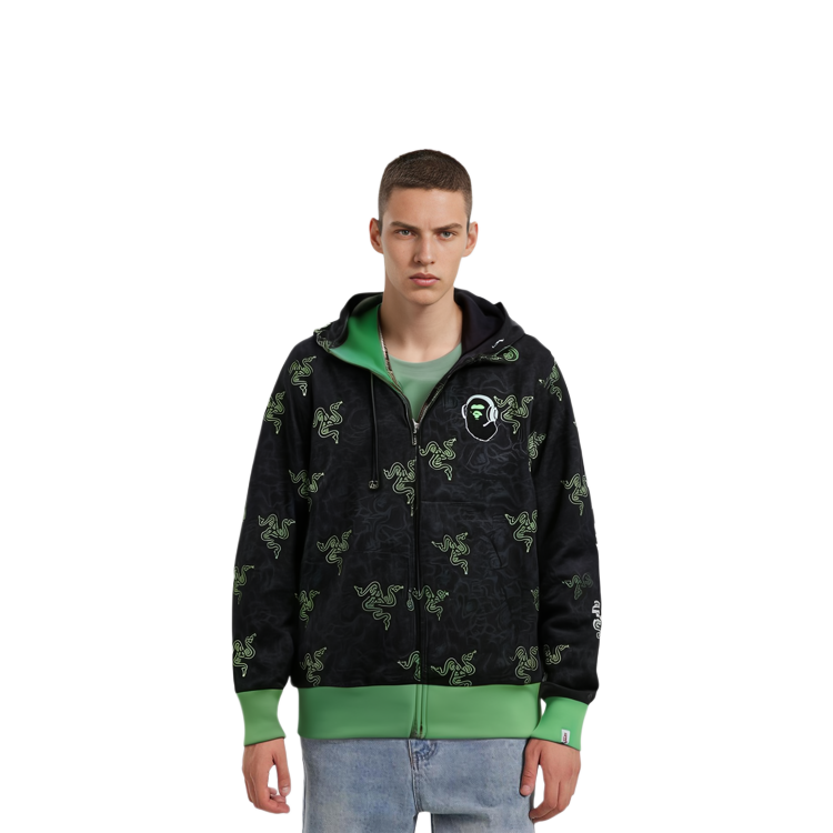 Purchase Bape A BATHING APE x Razer Gaming Ape SS22 Shark Hoodie Hitam Kolaborasi Pria. 1I23-115-901
