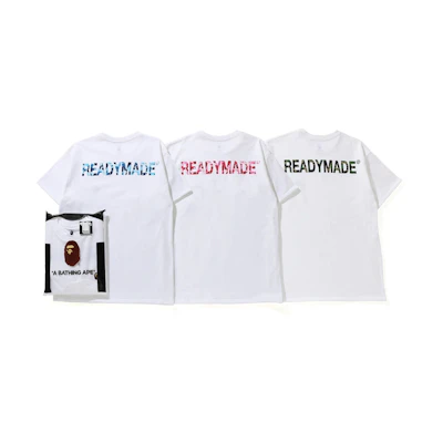 Bape A BATHING APE READYMADE Logo Crewneck T-Shirt 3-Pack Short Sleeve Tees. 1H23-183-901