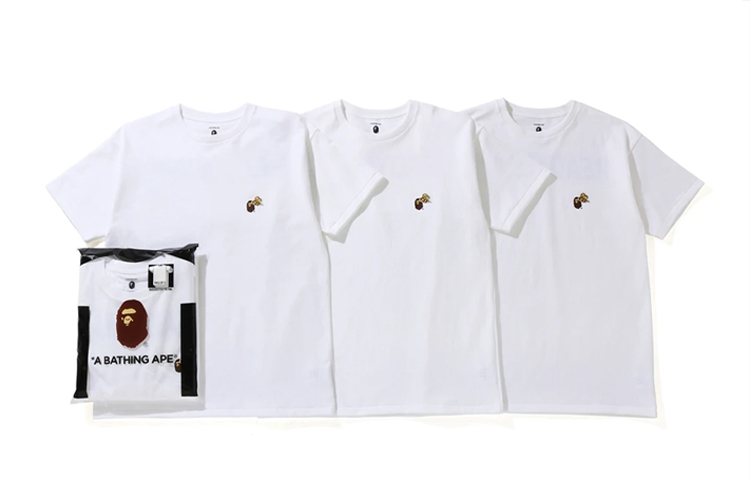 Bape A BATHING APE READYMADE Logo Crewneck T-Shirt 3-Pack  Short Sleeve Tees. 1H23-183-901 圖 3