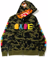 Bape A BATHING APE x READYMADE Shark Series Tiger Shark Hoodie Green Camo Mens. 1H23-115-905 Bape A BATHING APE x READYMADE Shark Series Tiger Shark Hoodie Green Camo Mens. 1H23-115-905