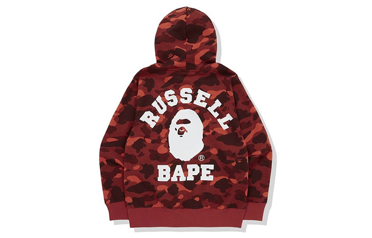 Bape A BATHING APE RUSSELL Camo Print Logo Hoodie  Collaboration Edition. 1G73-114-920 圖 2