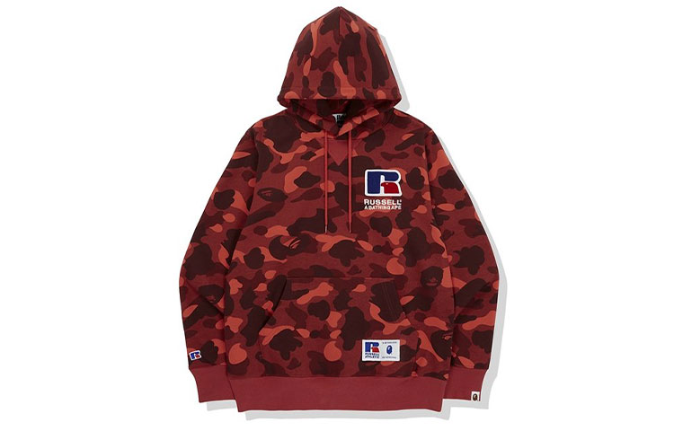 Bape A BATHING APE RUSSELL Camo Print Logo Hoodie  Collaboration Edition. 1G73-114-920 圖 3