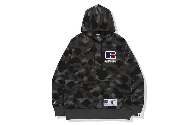 Bape A BATHING APE RUSSELL Camo Print Logo Hoodie  Collaboration Edition. 1G73-114-920 圖 5