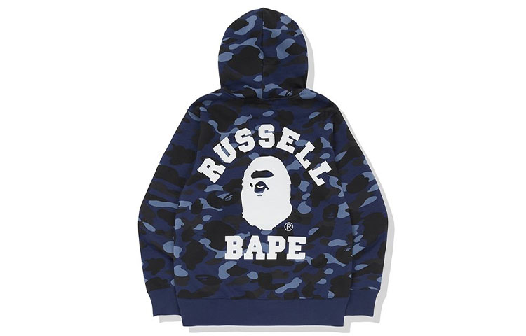 Bape A BATHING APE RUSSELL Camo Print Logo Hoodie  Collaboration Edition. 1G73-114-920 圖 6