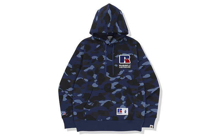 Bape A BATHING APE RUSSELL Camo Print Logo Hoodie  Collaboration Edition. 1G73-114-920 圖 7