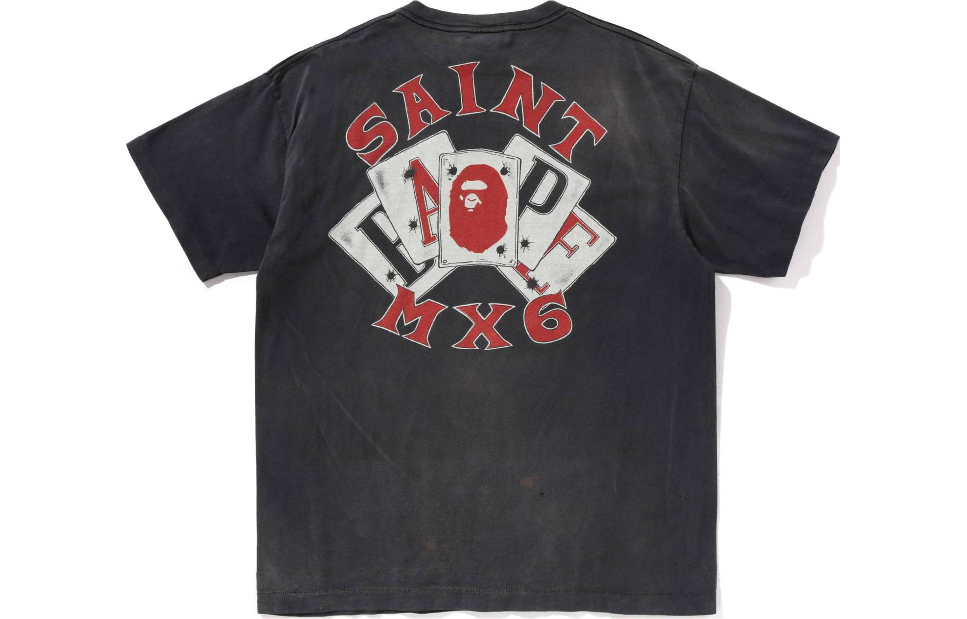 Bape A BATHING APE SAINT Mxxxxxx SS24 Logo Print Unisex T-Shirt Dark Gray. 1K23-109-903 圖 3