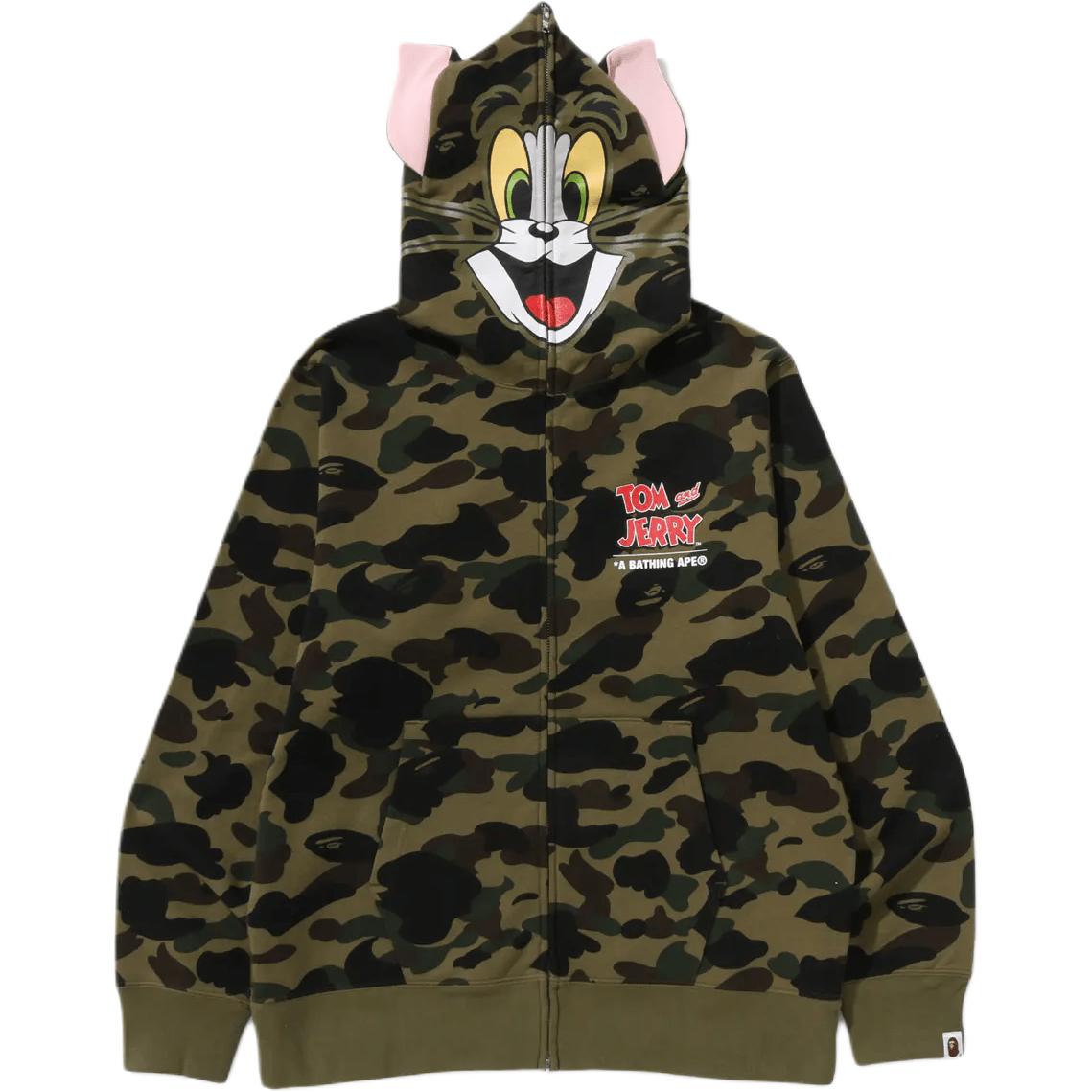 Order Bape A BATHING APE x Tom and Jerry SS25 Hoodie Hijau Grafik Tom Uniseks. 1L23-115-907