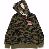 Shop Bape A BATHING APE x 湯姆貓與傑利鼠 SS25 綠色湯姆圖案連帽上衣 男女適穿 1L23-115-907