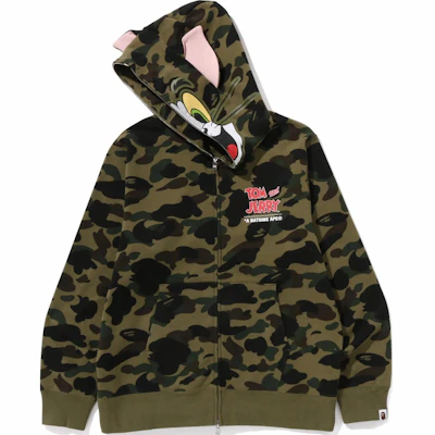 Bape A BATHING APE x Tom and Jerry SS25 Hoodie Hijau Grafik Tom Uniseks. 1L23-115-907 Shop Bape A BATHING APE x Tom and Jerry SS25 Hoodie Hijau Grafik Tom Uniseks. 1L23-115-907