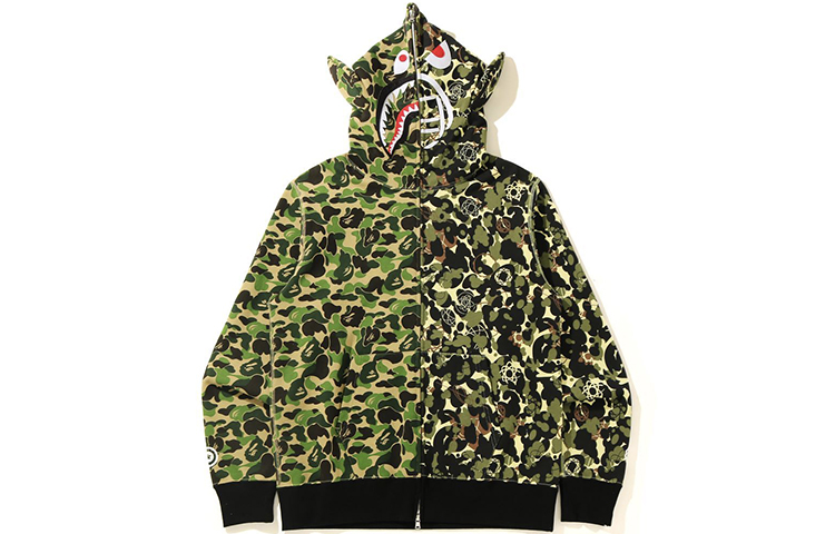 Shop Bape A BATHING APE x UNKLE 迷彩聯名全拉鏈連帽外套. 1H23-115-906