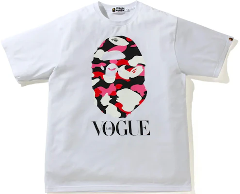 Camiseta Unisex Bape A BATHING APE x VOGUE Ape Head Camo Logo Print. 1I30-846-A38 Shop Camiseta Unisex Bape A BATHING APE x VOGUE Ape Head Camo Logo Print. 1I30-846-A38