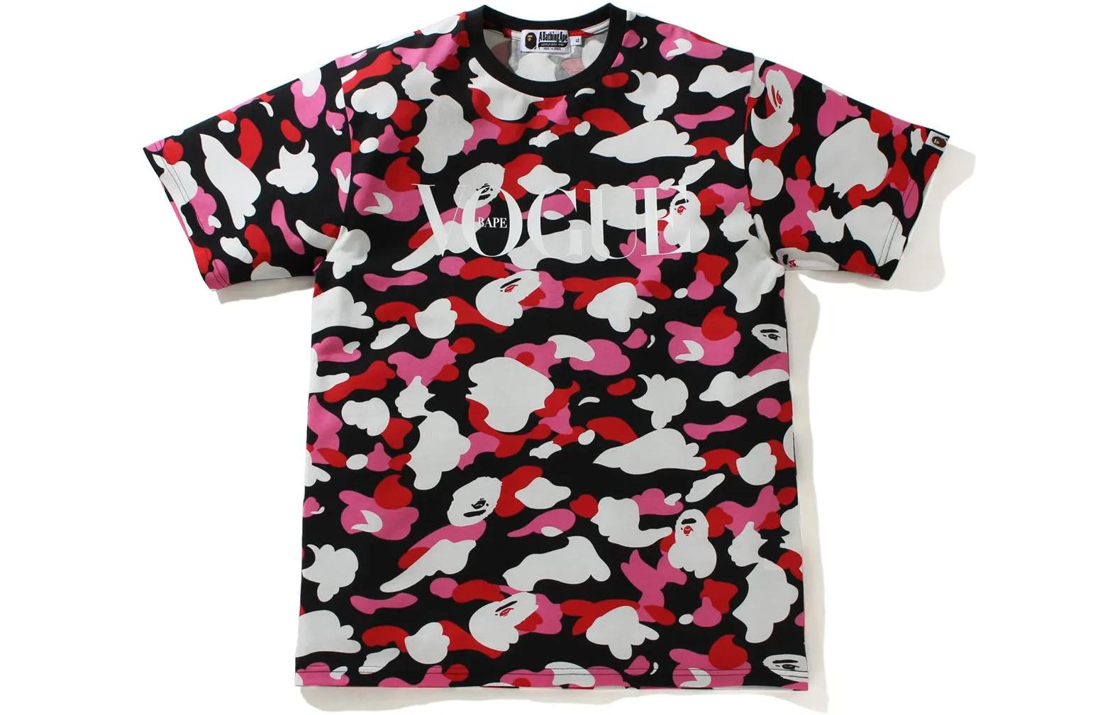 Bape A BATHING APE x VOGUE Logo Print Camouflage Crewneck Tee Unisex Multicolor. 1I30-EH1-012