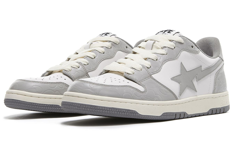 BAPE A Bathing Court Sta Low 'White Gray' 圖 3