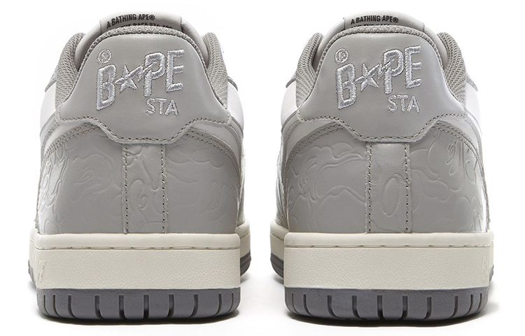 BAPE A Bathing Court Sta Low 'White Gray' 圖 4