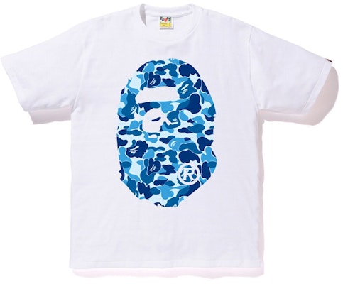 BAPE ABC Big Ape Head Tee White/Blue Buy BAPE ABC Big Ape Head Tee White/Blue