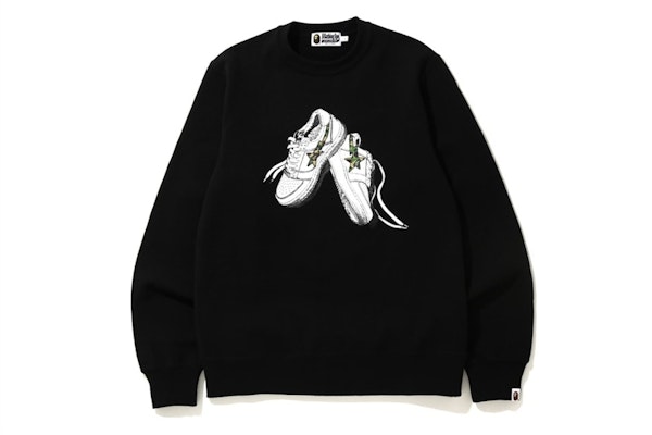 BAPE ABC Camo Bapesta Crewneck Black Buy BAPE ABC Camo Bapesta Crewneck Black